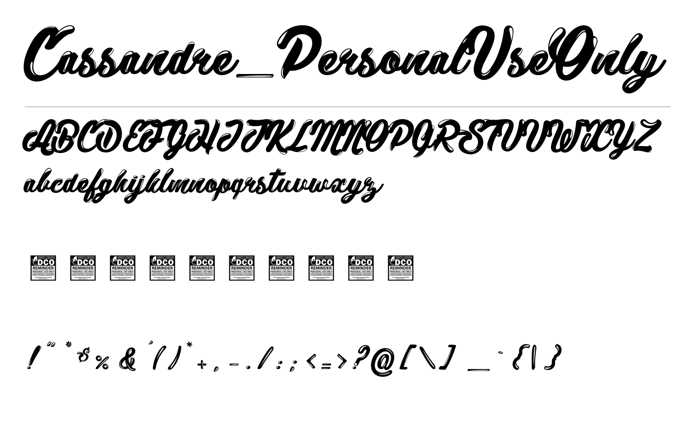 Cassandre_PersonalUseOnly Font preview