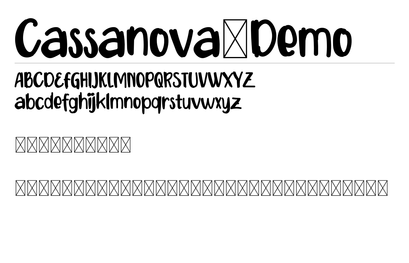 Cassanova Font preview
