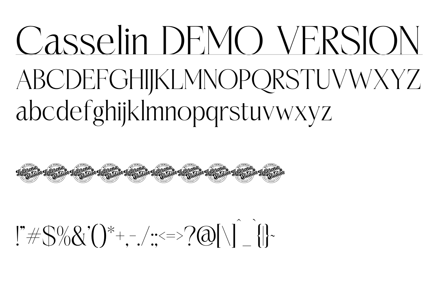 Casselin DEMO VERSION Font preview