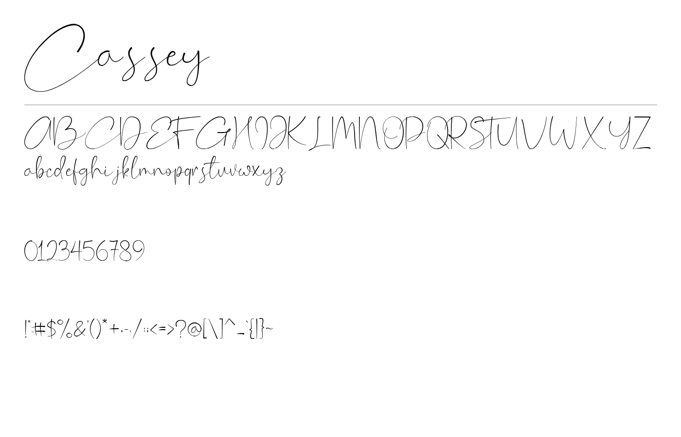 Cassey Font preview