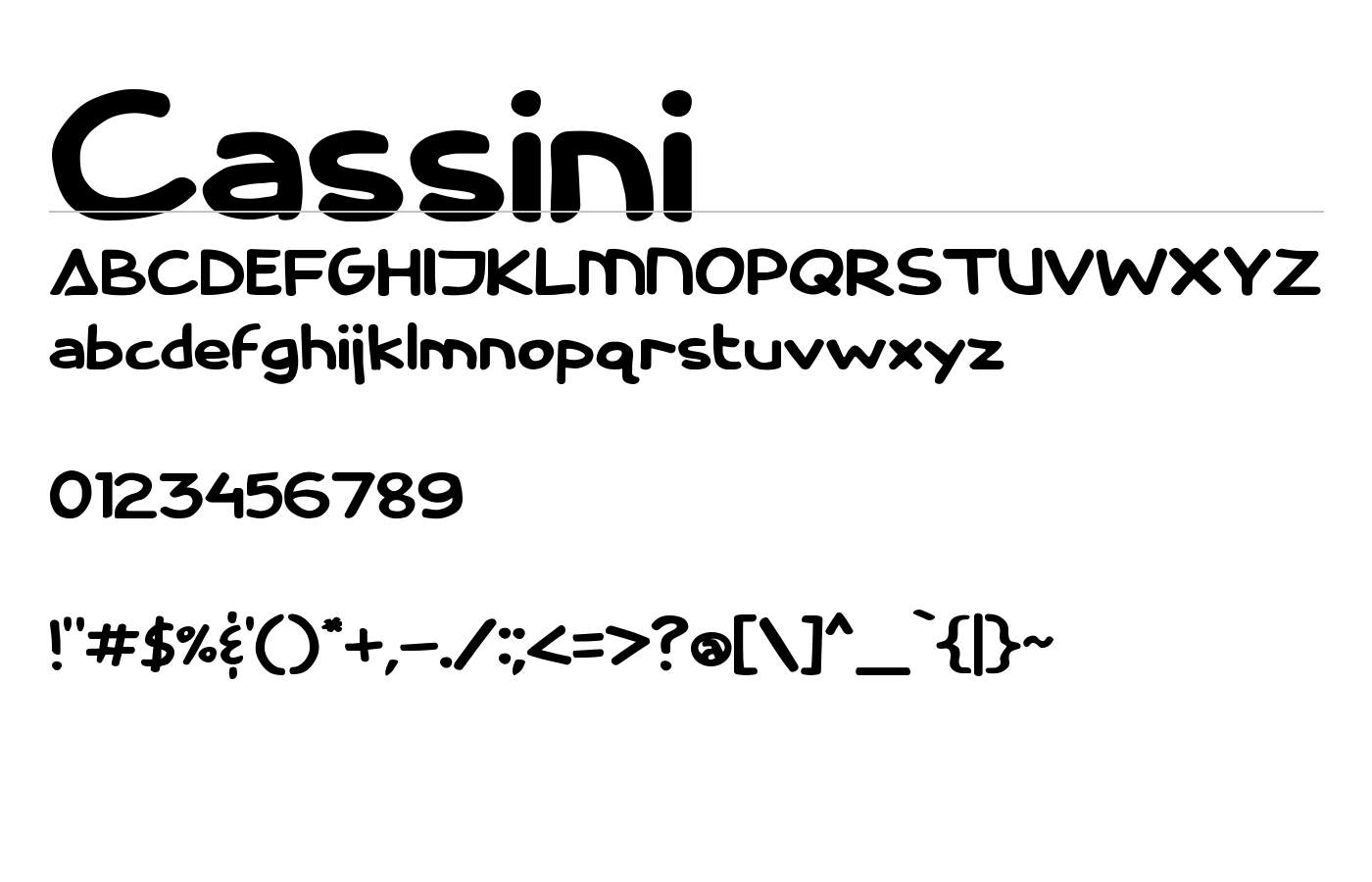 Cassini Font preview