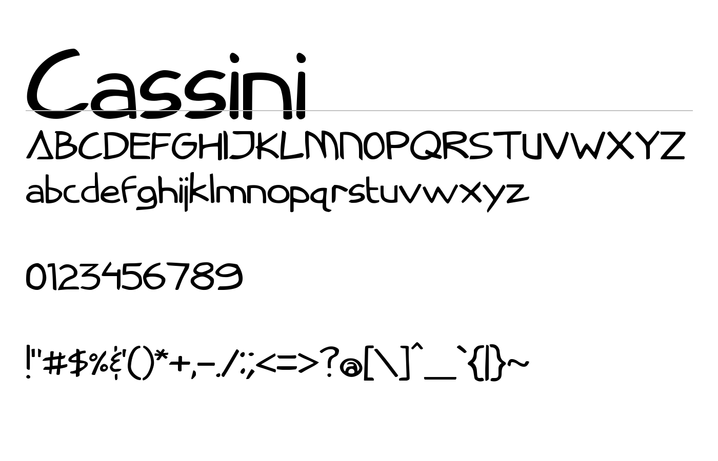 Cassini Font preview
