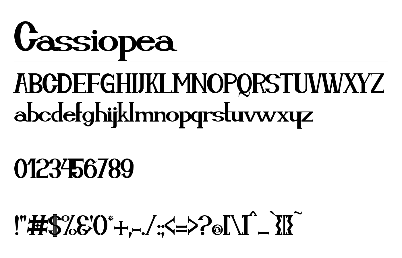 Cassiopea Font preview