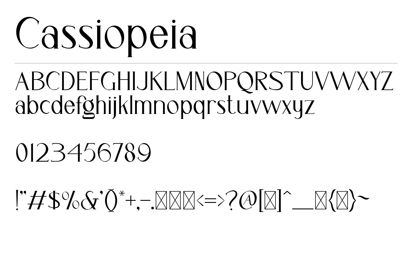 Cassiopeia Font preview