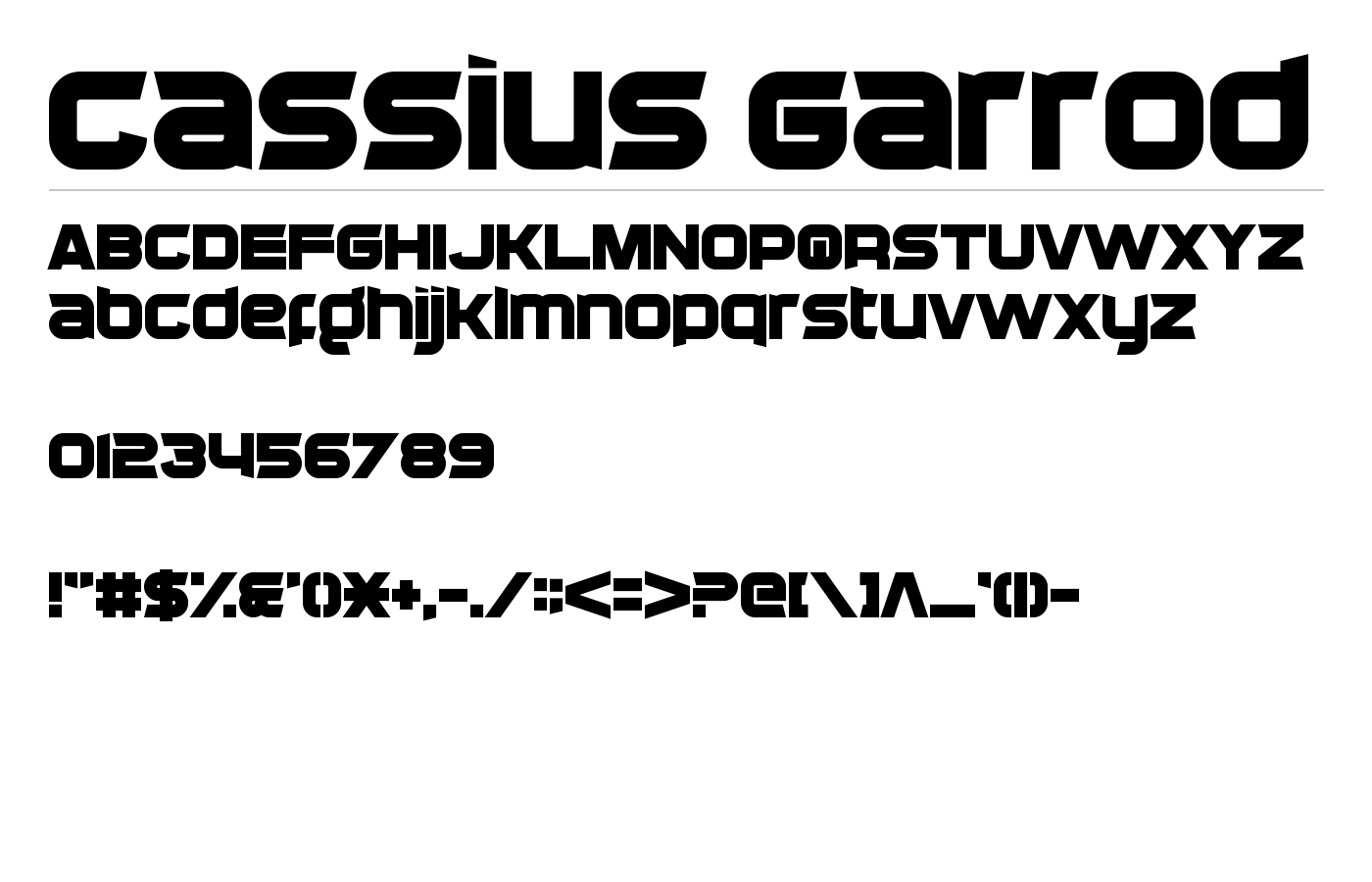 Cassius Garrod Font preview