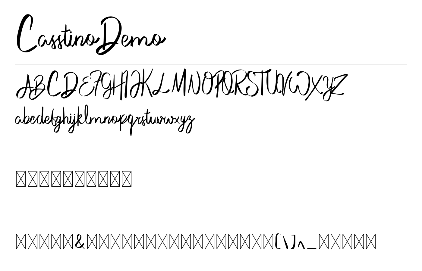 CasstinoDemo Font preview