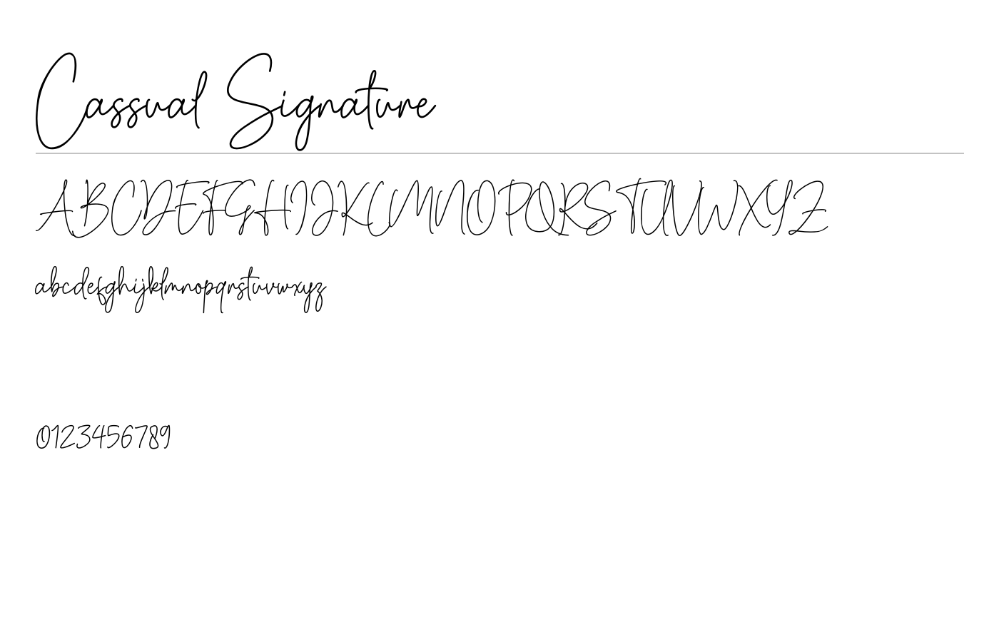 Cassual Signature Font preview
