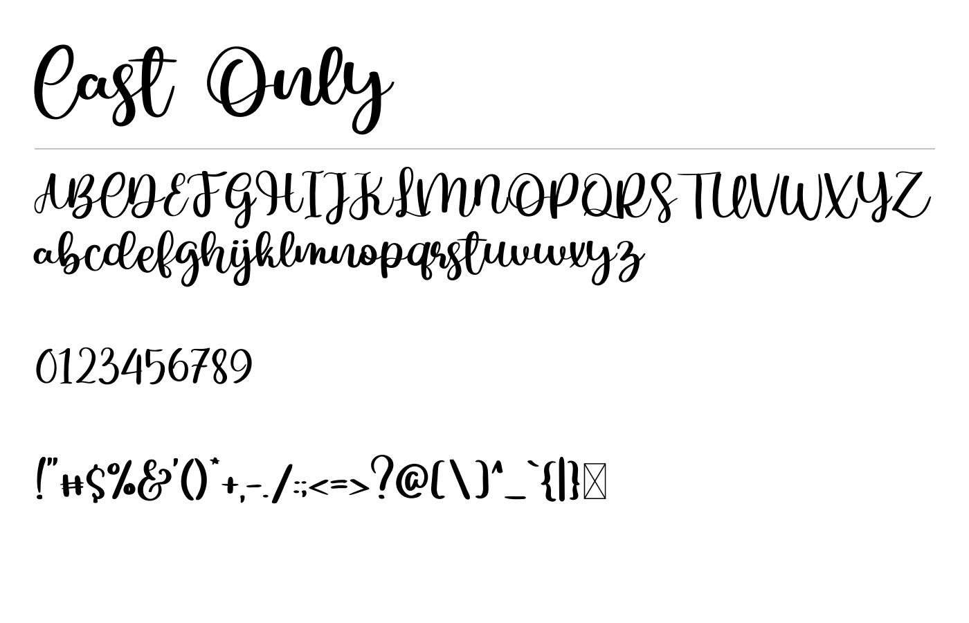 Cast Only Font preview