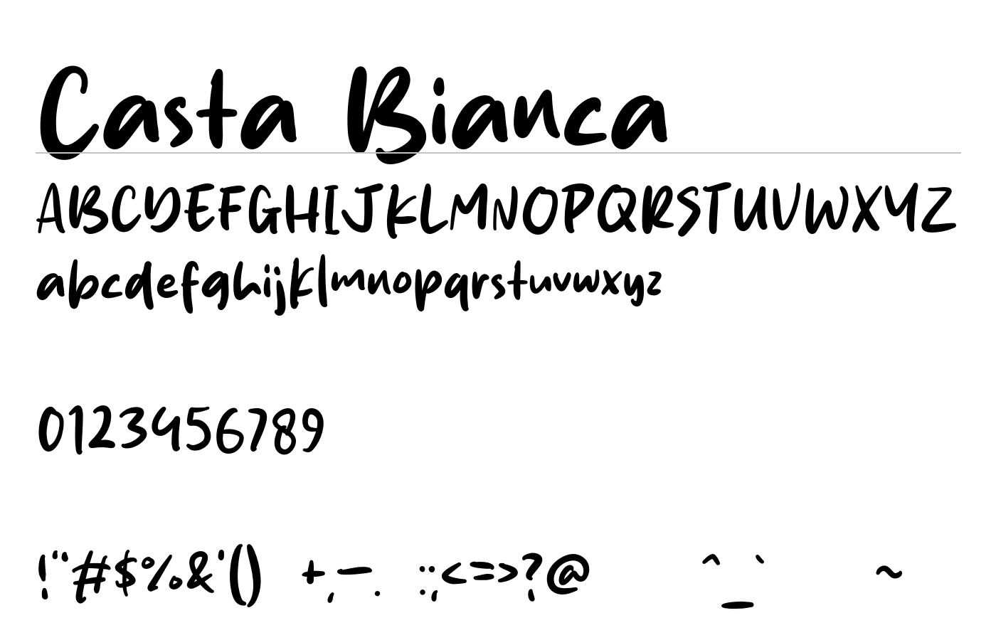 Casta Bianca Font preview