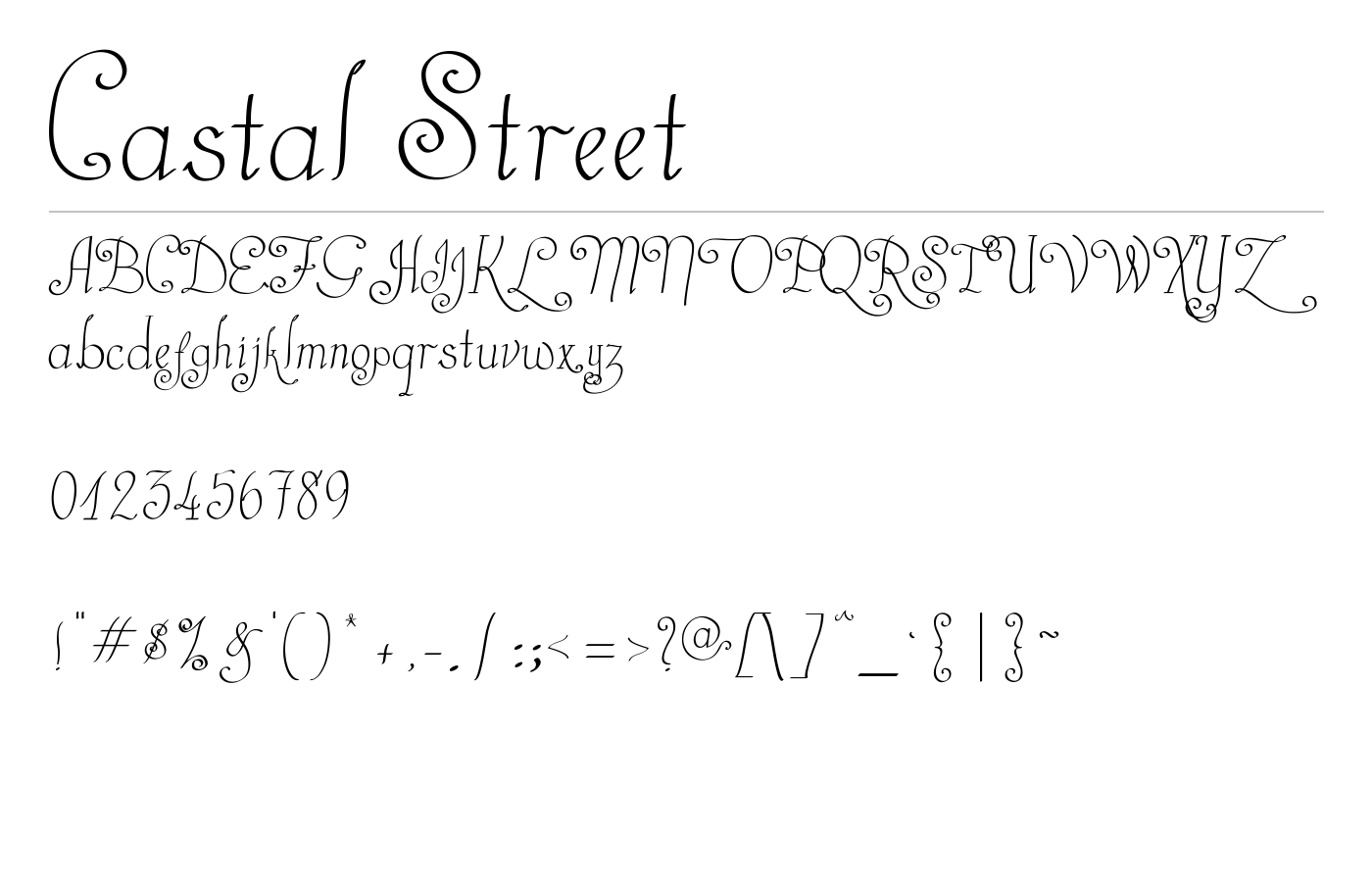 Castal Street Font preview