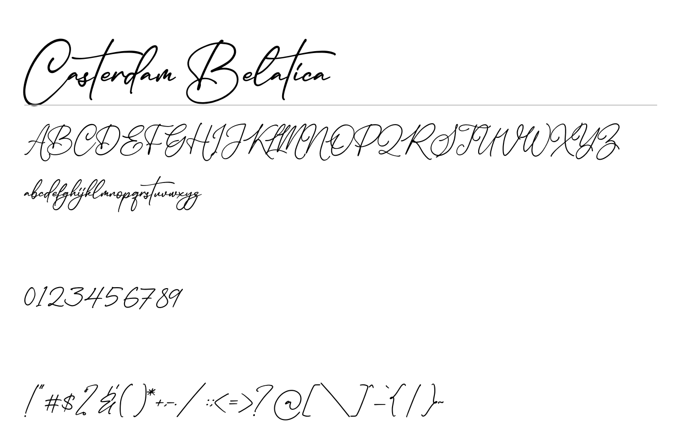 Casterdam Belatica Font preview