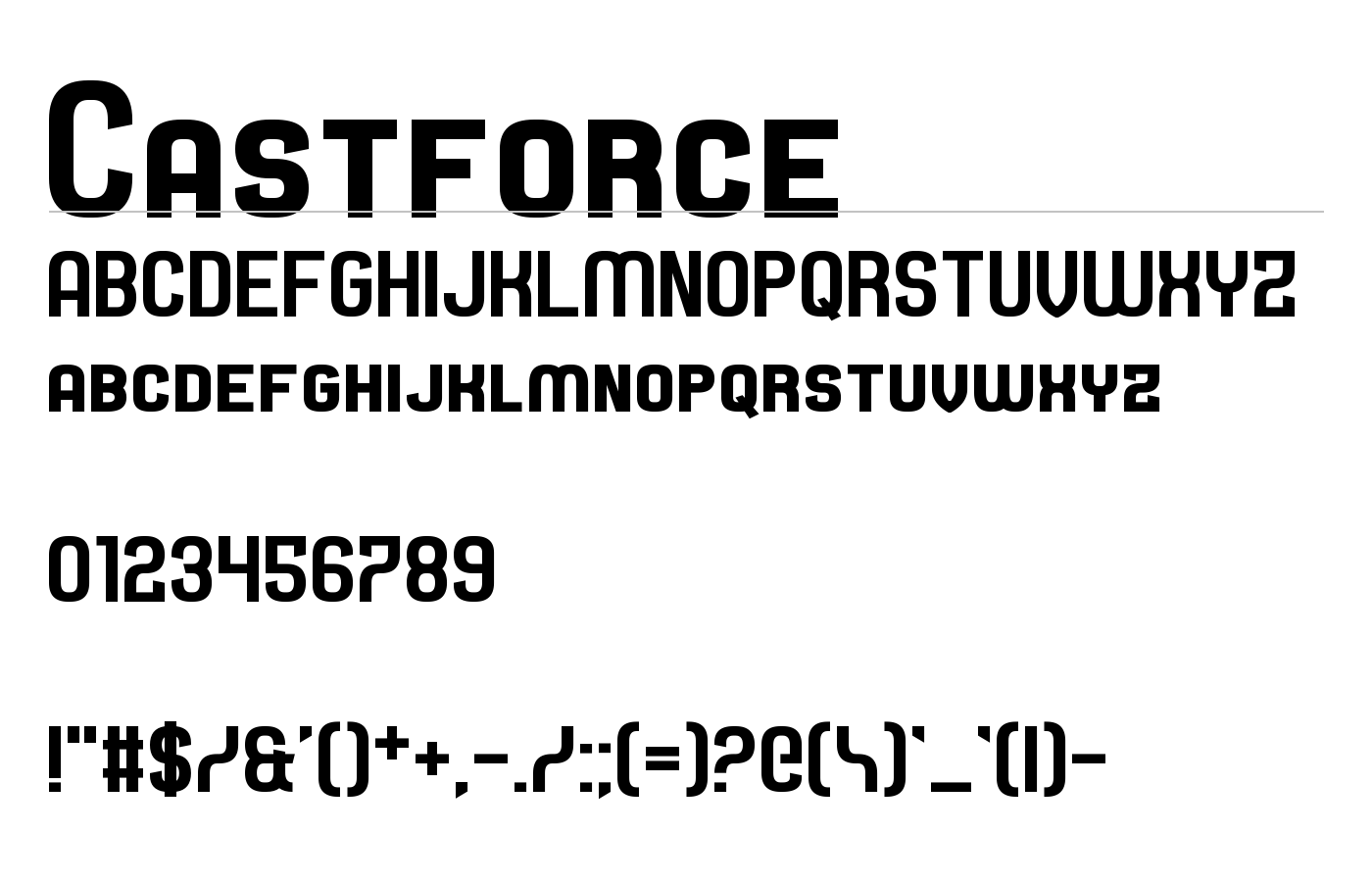 Castforce Font preview