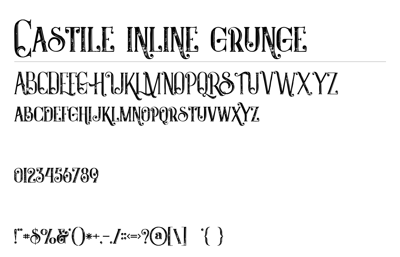 Castile Inline Grunge Font preview