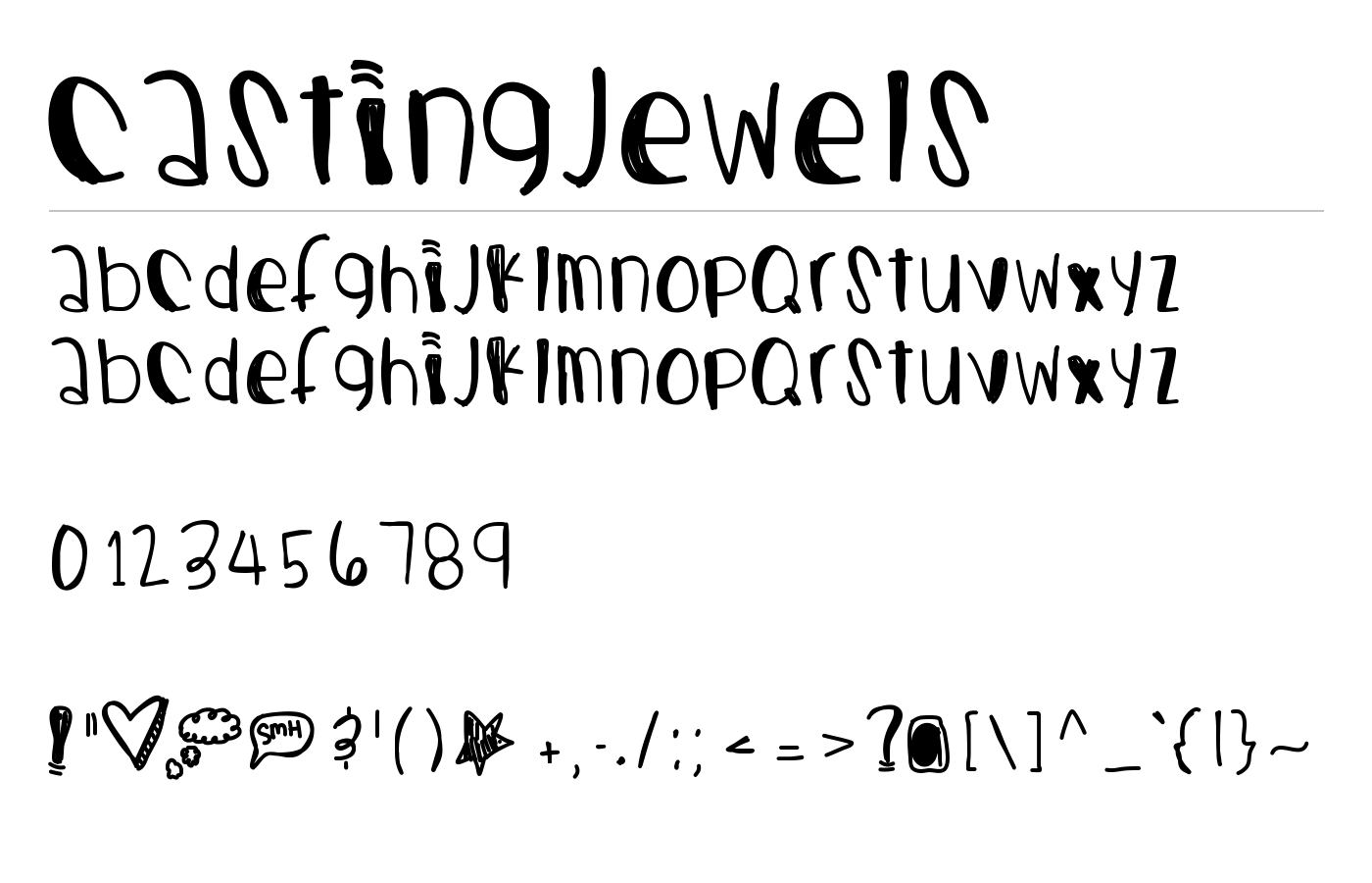 CastingJewels Font preview