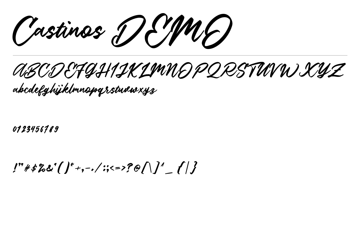 Castinos DEMO Font preview