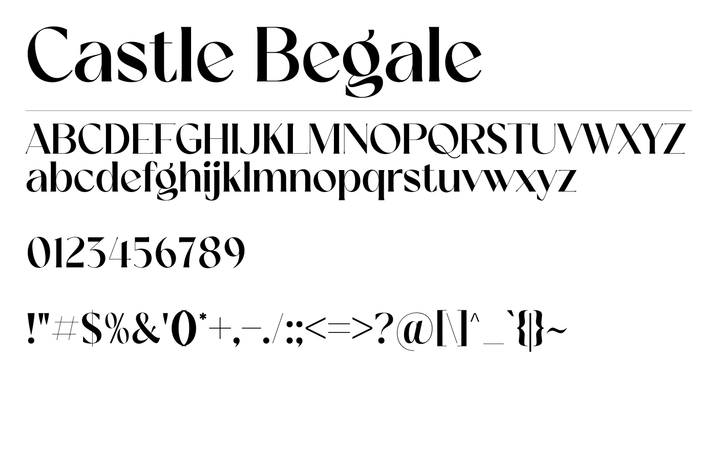 Castle Begale Font preview
