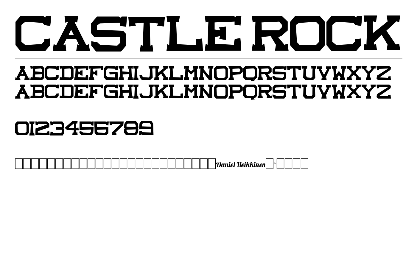 castle rock Font preview