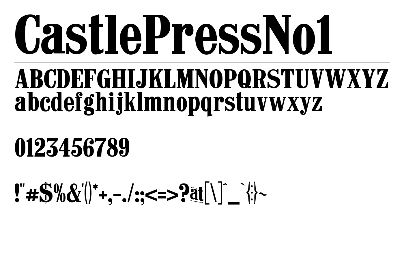 CastlePressNo1 Font preview