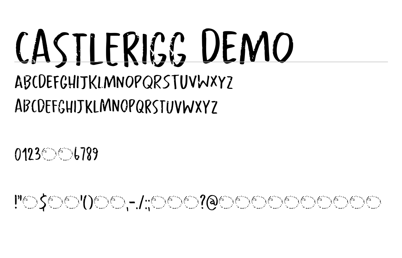 Castlerigg DEMO Font preview