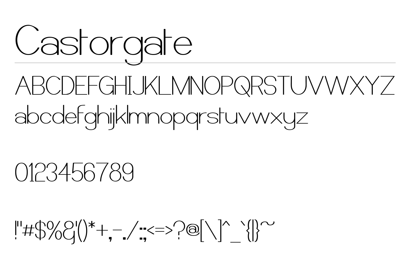 Castorgate Font preview
