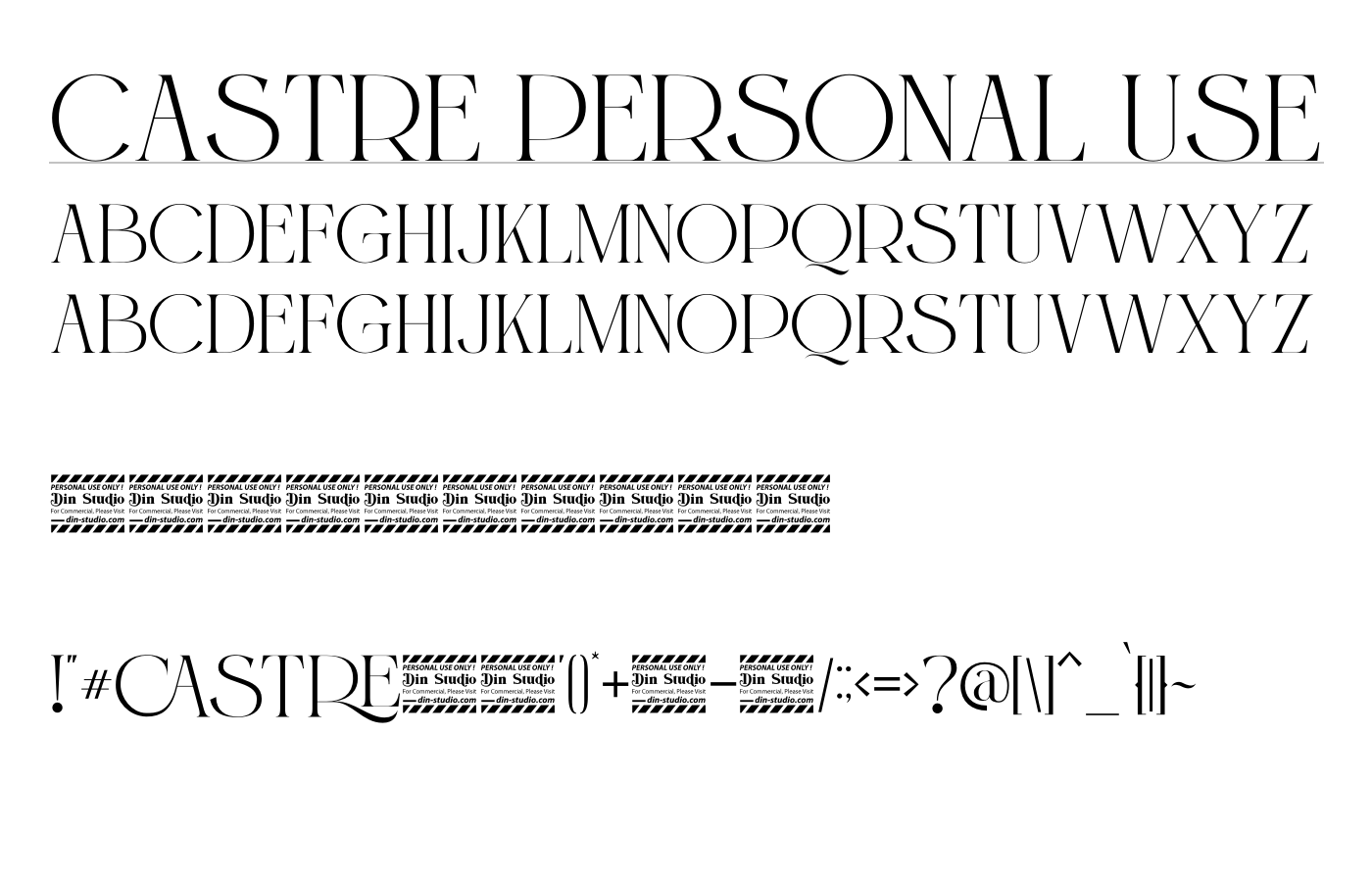 Castre Personal Use Font preview