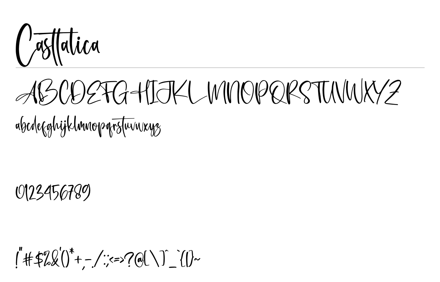 Casttalica Font preview