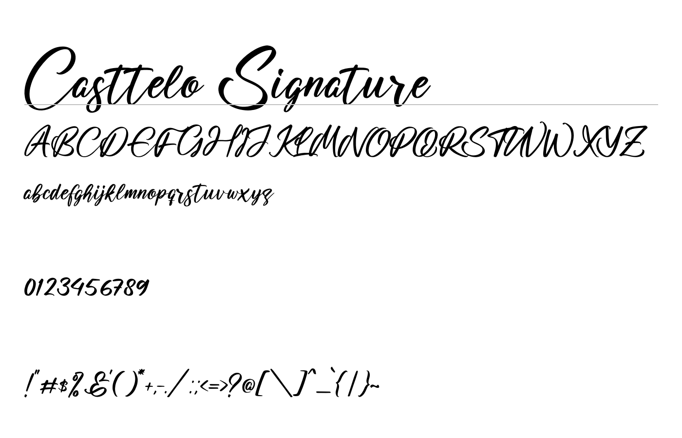 Casttelo Signature Font preview