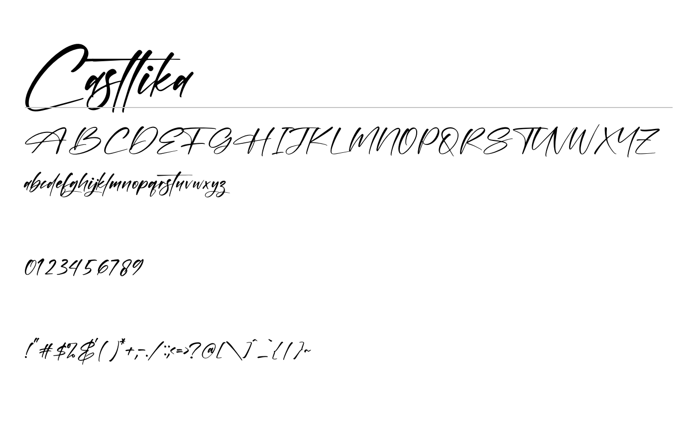 Casttika Font preview