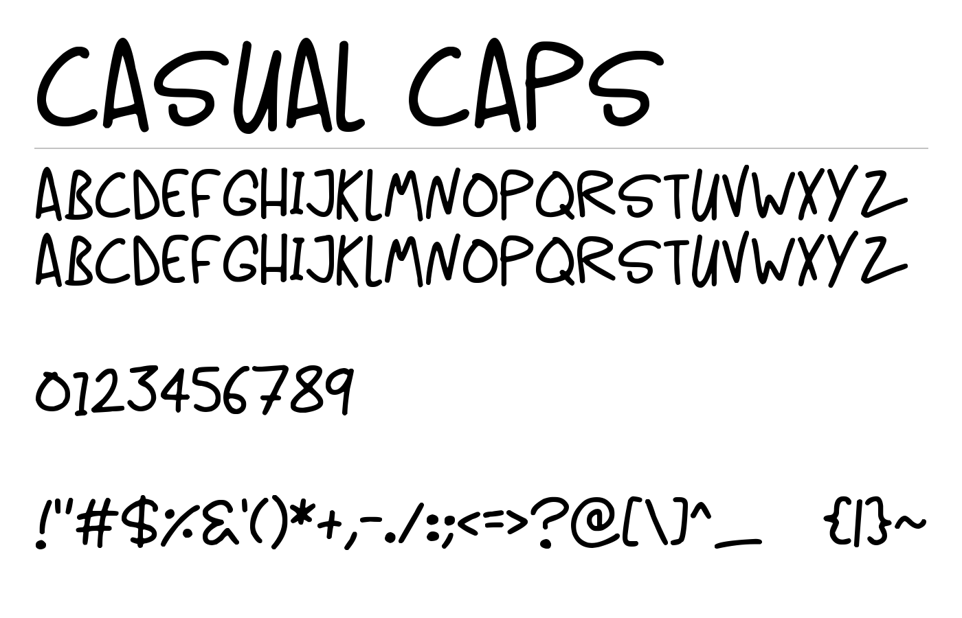 Casual Caps Font preview