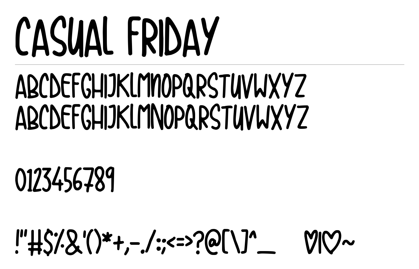 Casual Friday Font preview