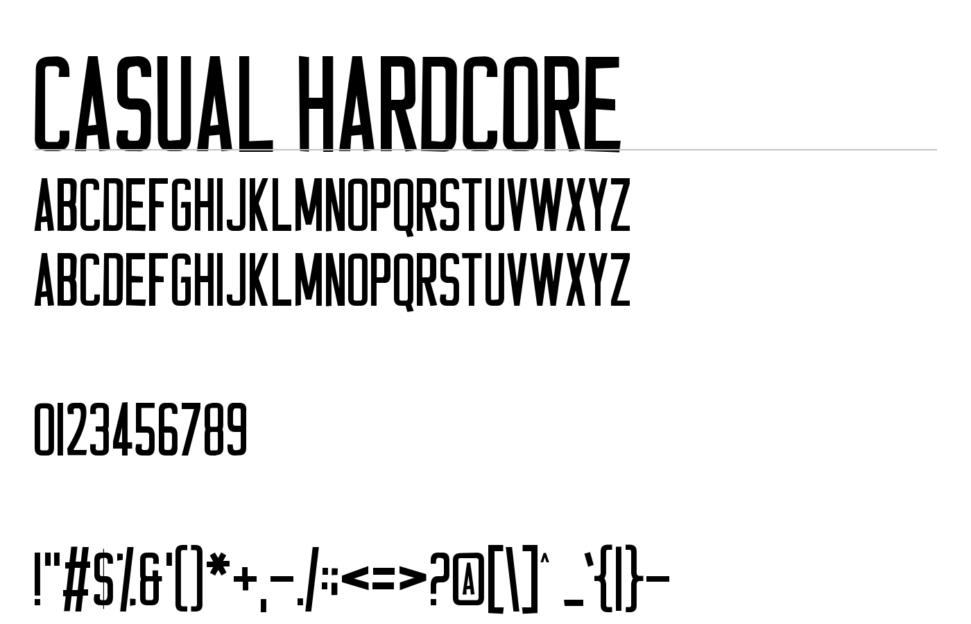 Casual Hardcore Font preview
