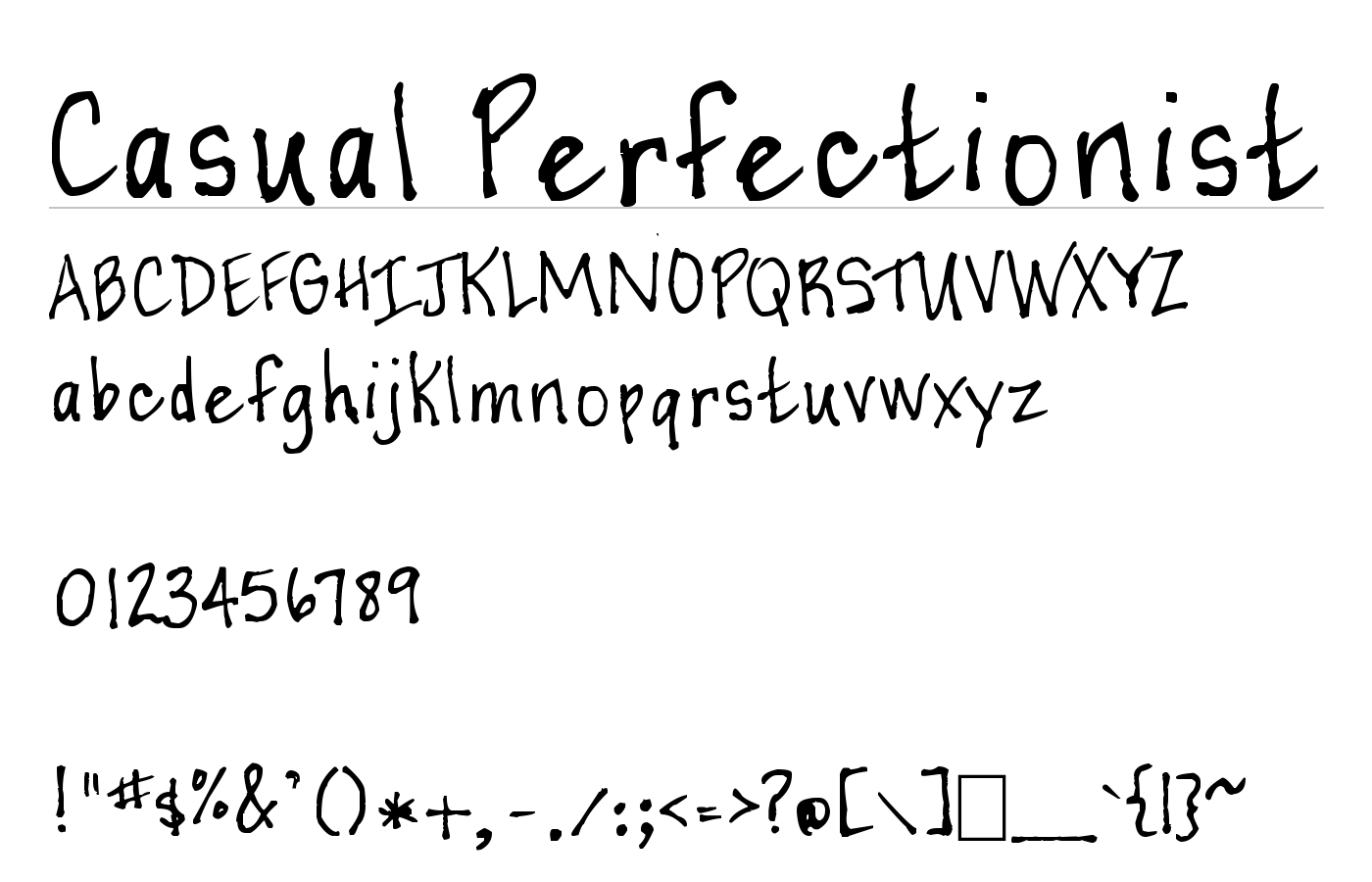Casual Perfectionist Font preview