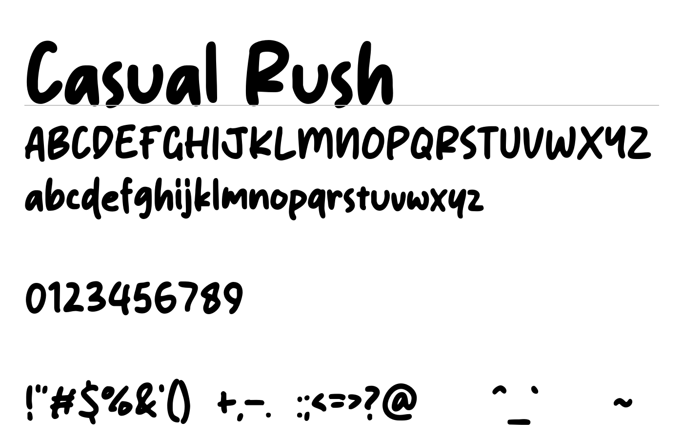 Casual Rush Font preview