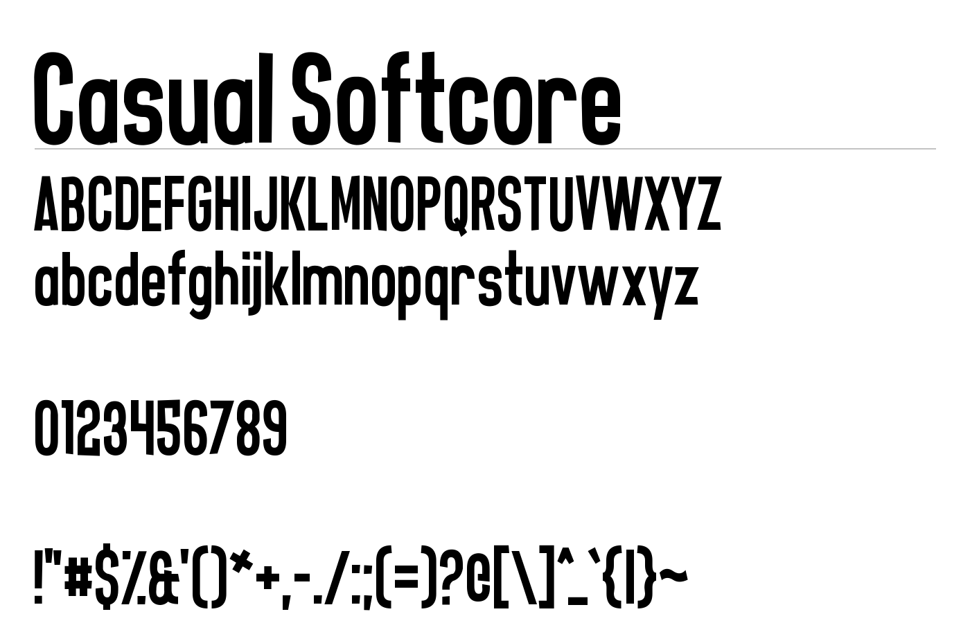 Casual Softcore Font preview