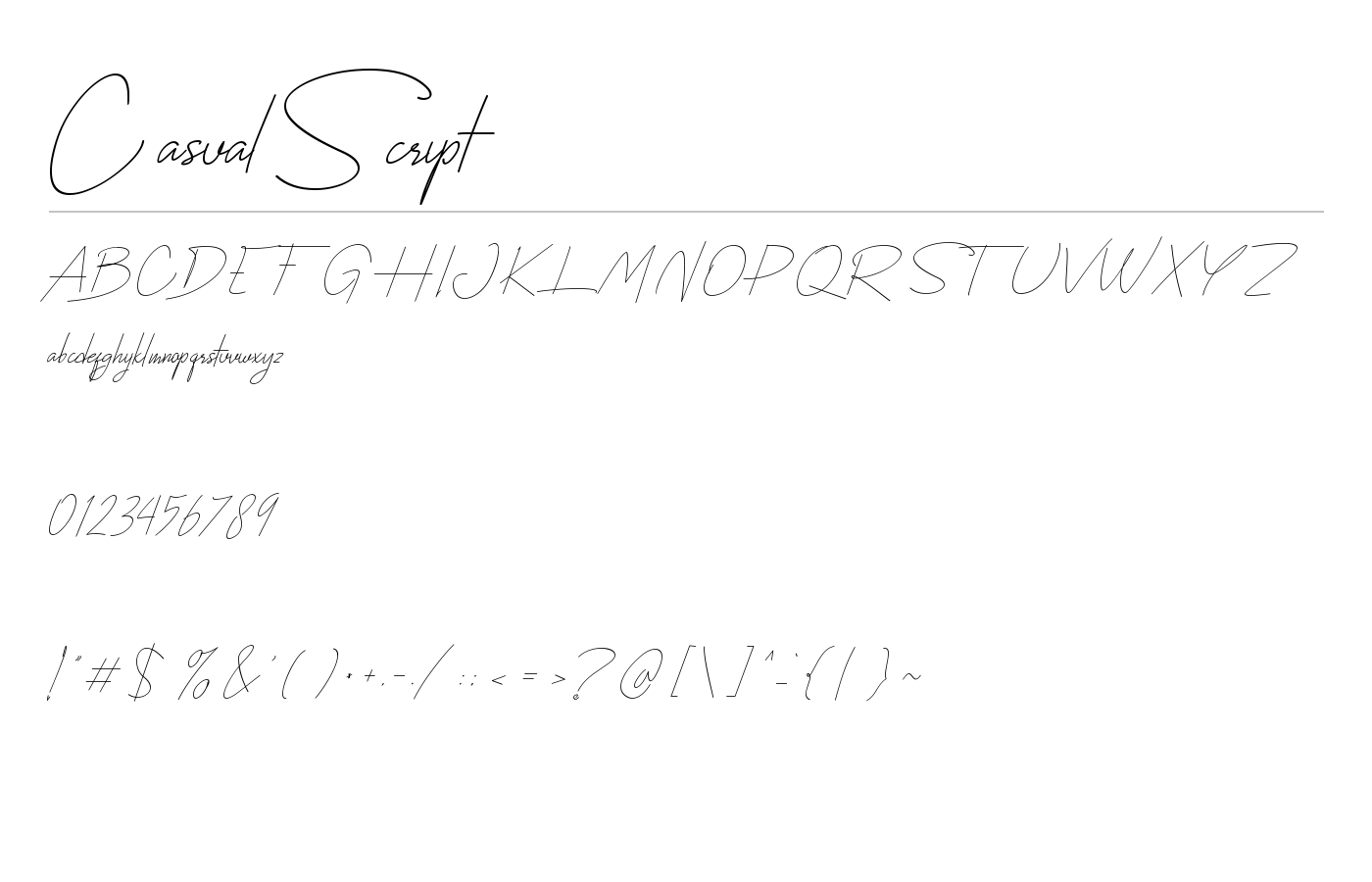 CasualScript Font preview