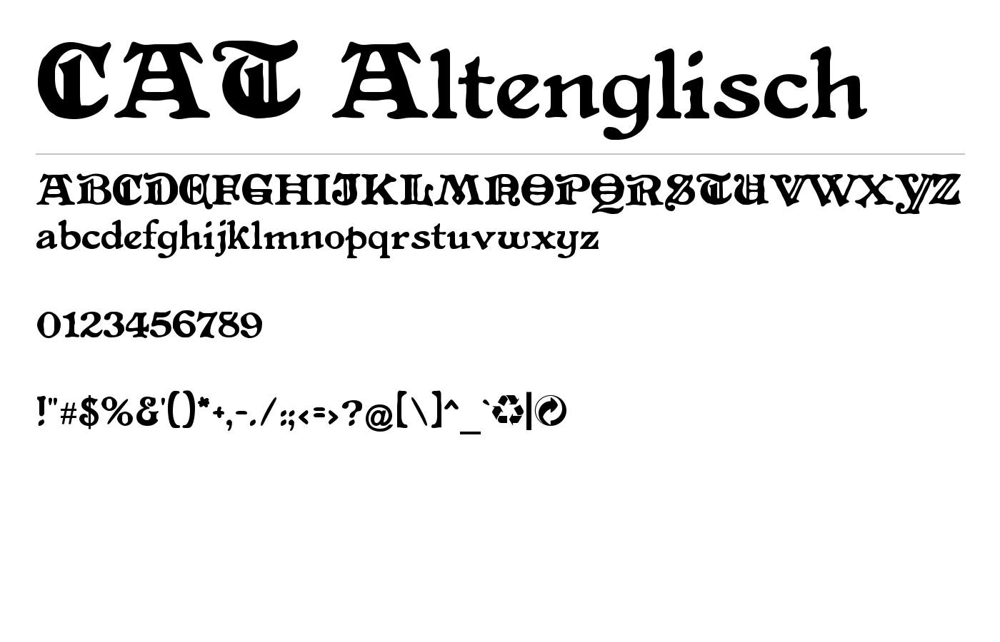 CAT Altenglisch Font preview