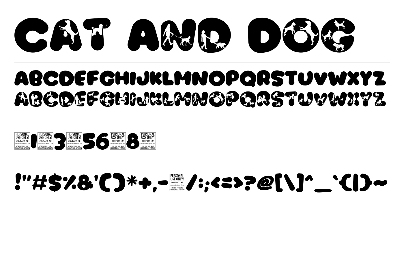 Cat And Dog Font preview
