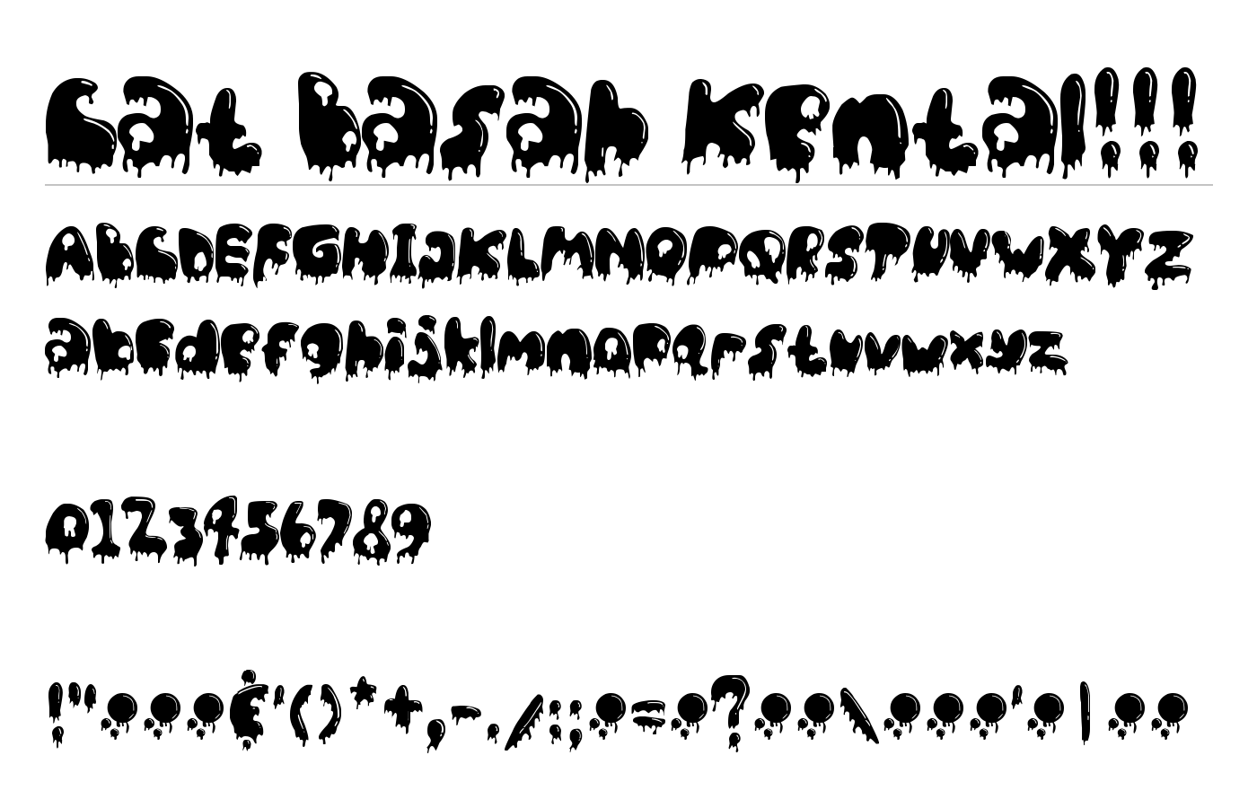 Cat Basah Kental!!! Font preview