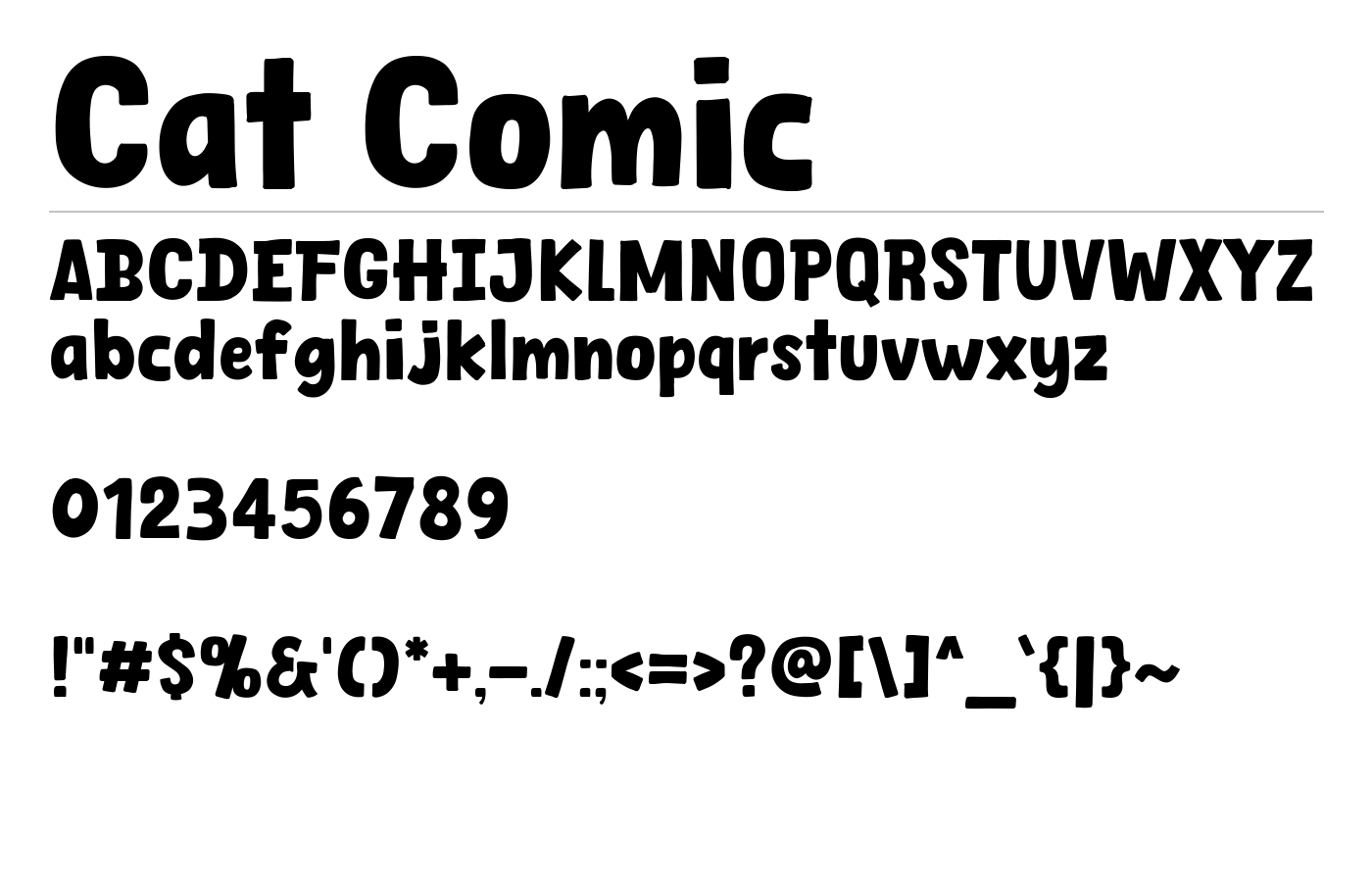 Cat Comic Font preview