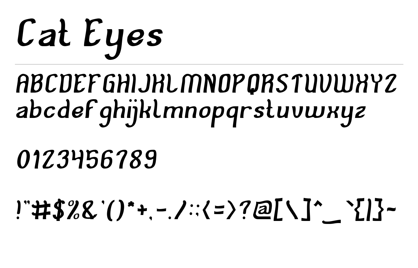 Cat Eyes Font preview