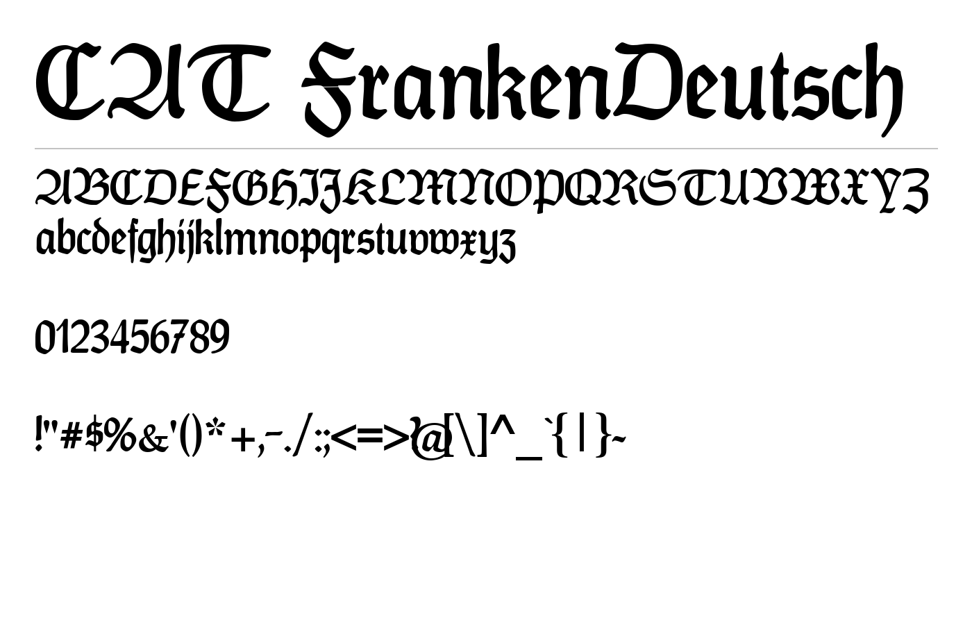 CAT FrankenDeutsch Font preview