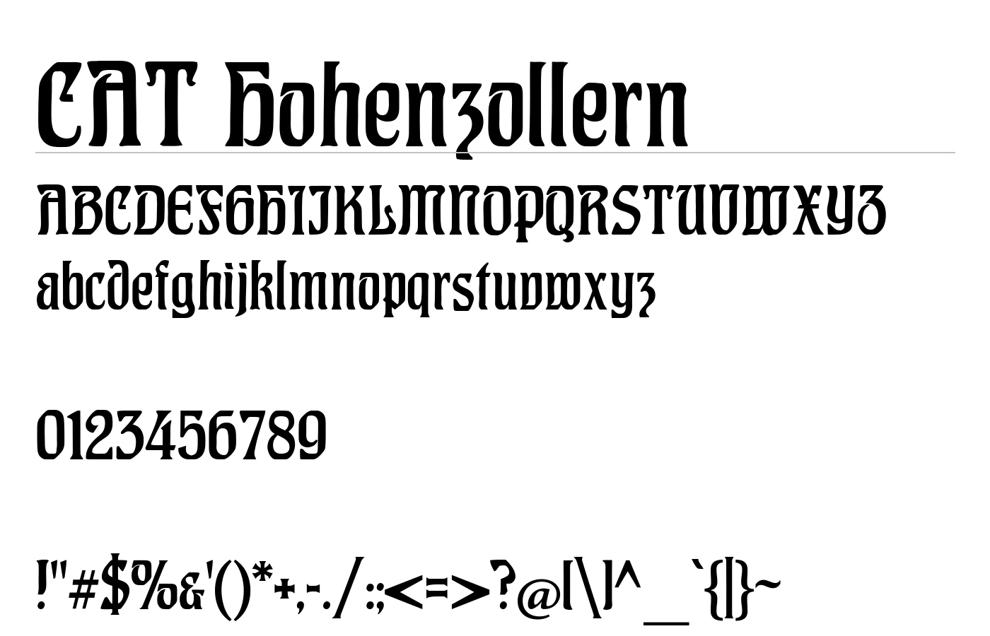 CAT Hohenzollern Font preview
