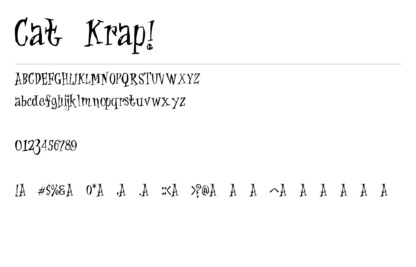 Cat Krap! Font preview
