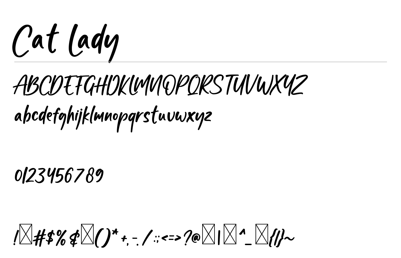 Cat Lady Font preview