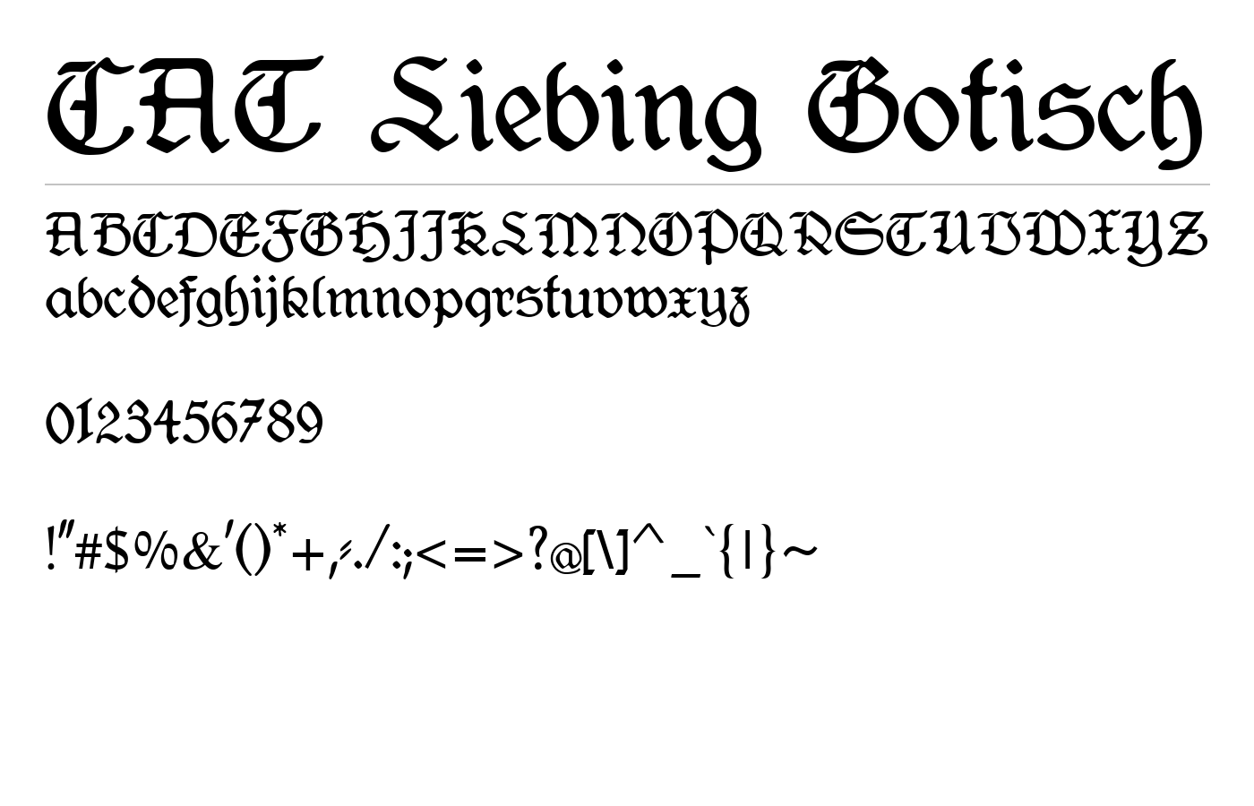 CAT Liebing Gotisch Font preview