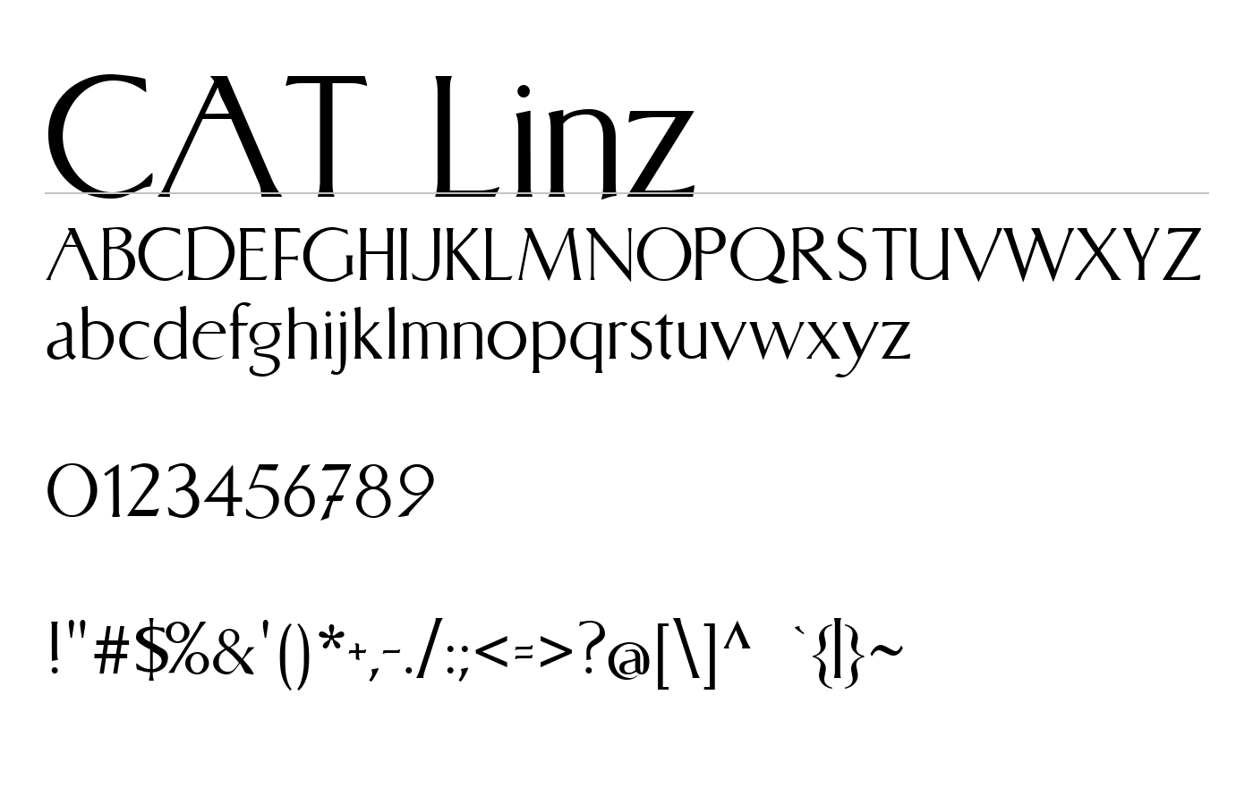 CAT Linz Font preview