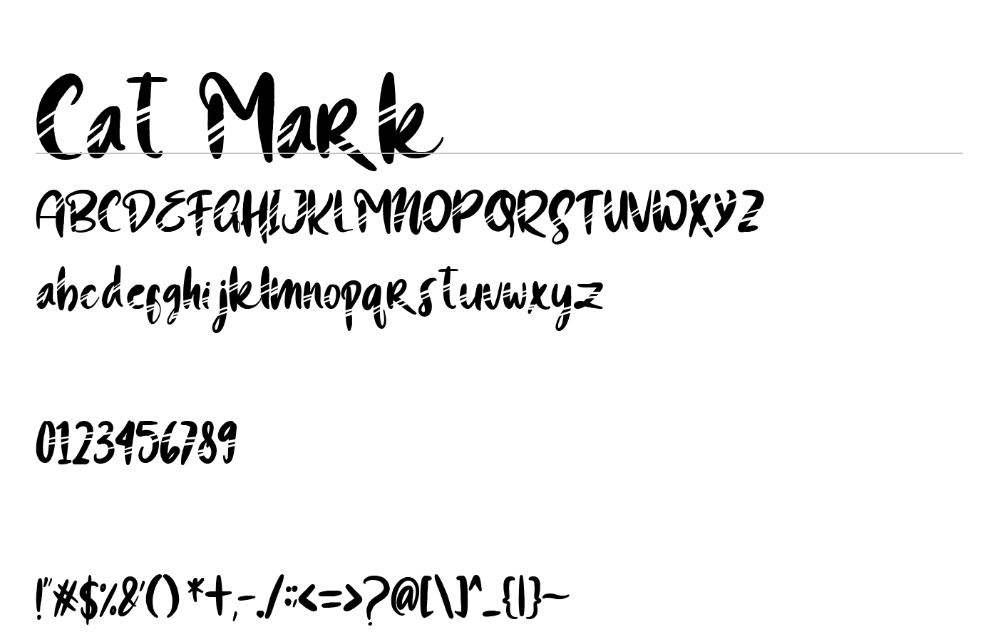 Cat Mark Font preview