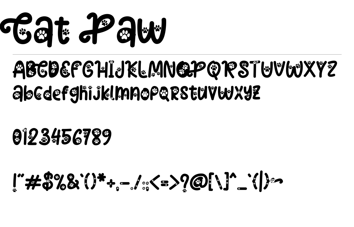Cat Paw Font preview