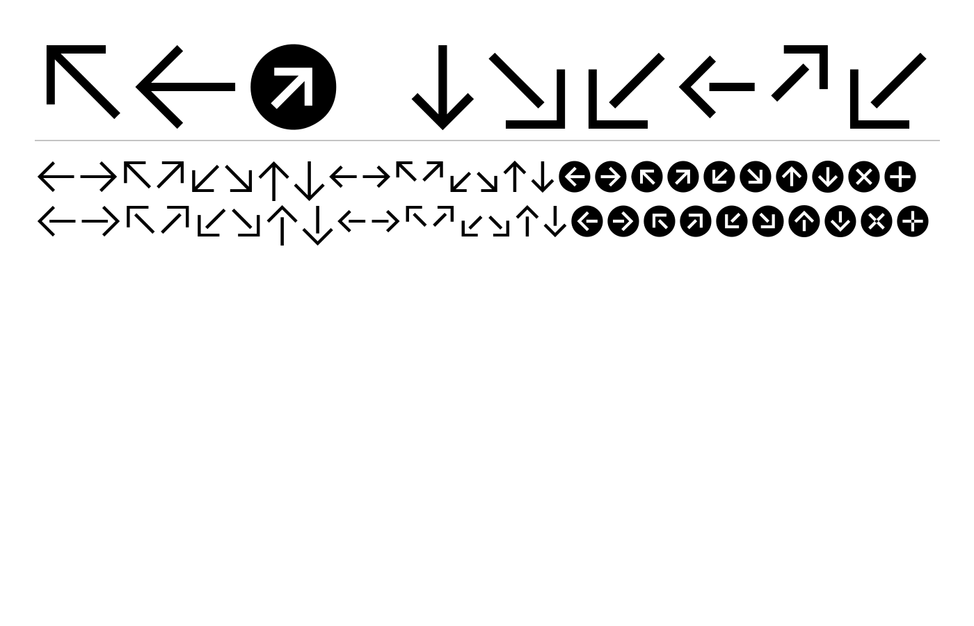 CAT Pfeile Font preview