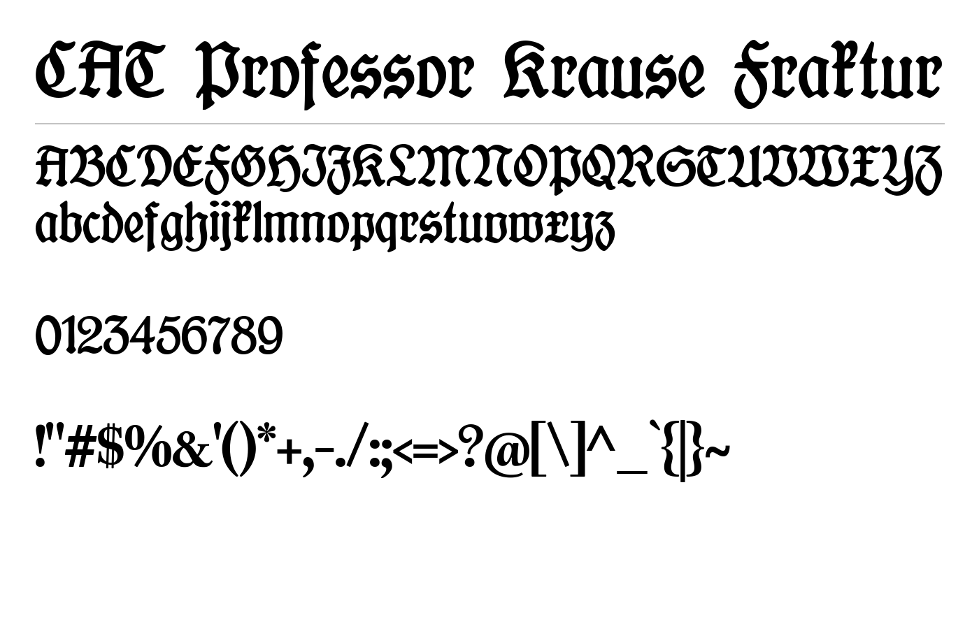 CAT Professor Krause Fraktur Font preview